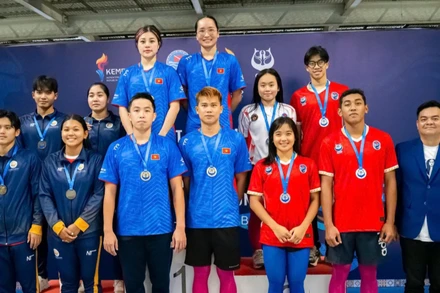 Đội tuyển lặn Việt Nam thi đấu ấn tượng tại giải Đông Nam Á 2025. (Ảnh: Hiệp hội thể thao dưới nước Việt Nam)