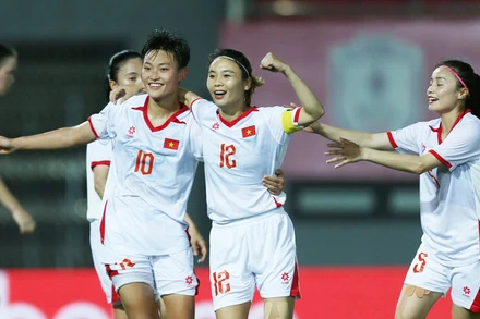 Đội tuyển nữ Việt Nam thi đấu áp đảo trước Indonesia. (Ảnh: VFF)