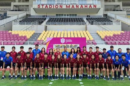 Các thành viên đội tuyển U16 nữ Việt Nam. (Ảnh: VFF)