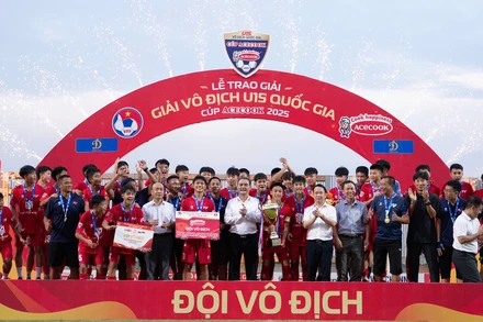 PVF bảo vệ thành công ngôi vương của Giải bóng đá U15 quốc gia. (Ảnh: VFF)
