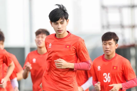 Tiền đạo trẻ Trần Gia Bảo. (Ảnh: VFF)