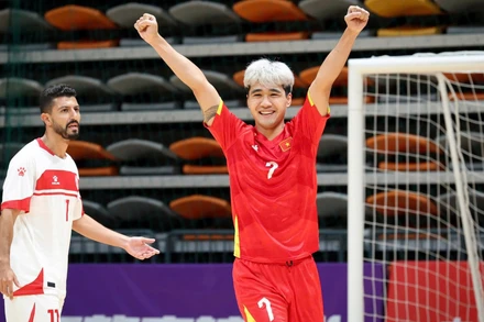 Đội tuyển futsal Việt Nam toàn thắng vòng loại để tiến vào Vòng chung kết futsal châu Á 2026. (Ảnh: VFF)