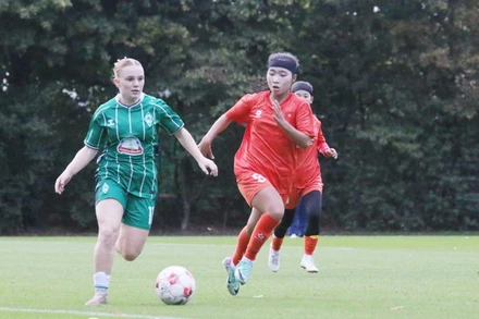 Các cầu thủ U17 nữ Việt Nam trong chuyến tập huấn tại Đức vừa qua. (Ảnh: VFF)