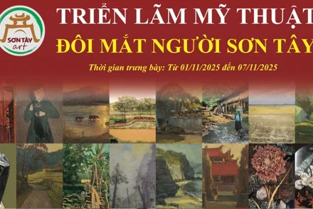 Triển lãm "Đôi mắt người Sơn Tây" phản ánh chiều sâu sáng tạo và sự phong phú trong cảm hứng nghệ thuật của các họa sĩ Sơn Tây. (Ảnh: BTC)
