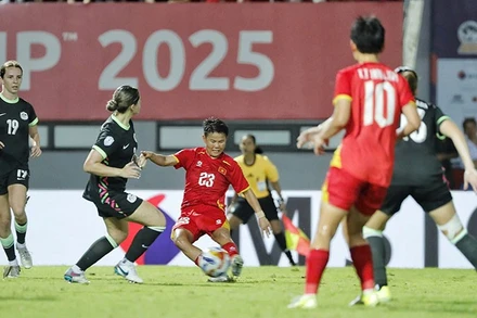 Đội tuyển nữ Việt Nam có bàn thắng duy nhất của Bích Thùy ở phút 88. (Ảnh: VFF)