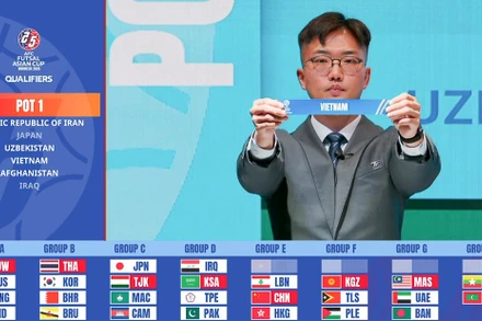 Lá phiếu bốc thăm của đội tuyển futsal Việt Nam trong nhóm hạt giống số 1. (Ảnh: AFC)