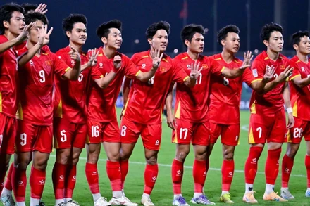 U23 Việt Nam thi đấu quả cảm và kiên cường để giành chiến thắng trước U23 Hàn Quốc. (Ảnh: AFC)
