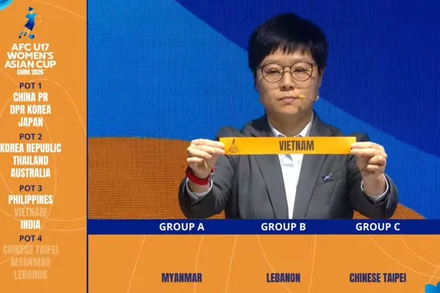 Lá phiếu bốc thăm của đội tuyển U17 nữ Việt Nam. (Ảnh: AFC)