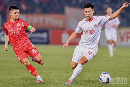 Thể Công Viettel giành tấm vé vào tứ kết Cúp Quốc gia sau loạt luân lưu nghẹt thở. (Ảnh: TRẦN HẢI)