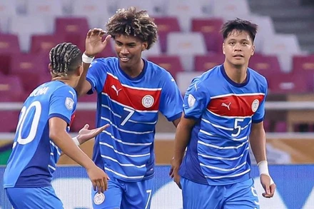 U23 Philippines gây bất ngờ với chiến thắng trước U23 Malaysia. (Ảnh: PFF)