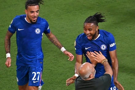 Christopher Nkunku ăn mừng bàn thắng thứ hai cho Chelsea. (Ảnh: Chelsea FC)