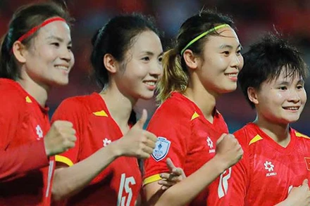 Đội tuyển nữ Việt Nam thể hiện ấn tượng ở trận ra quân Giải bóng đá nữ Đông Nam Á 2025. (Ảnh: VFF)