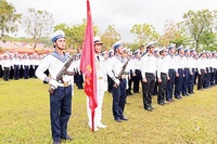 Các chiến sĩ mới sẵn sàng bước vào mùa huấn luyện đầu tiên trong quân ngũ. (Ảnh CTV)