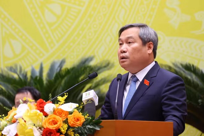 Chủ tịch Ủy ban nhân dân thành phố Hà Nội Vũ Đại Thắng. (Ảnh: Văn Điệp/TTXVN)