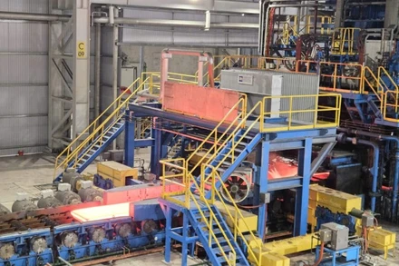 Dây chuyền sản xuất thép tại Nhà máy thép Hòa Phát Dung Quất (Quảng Ngãi).