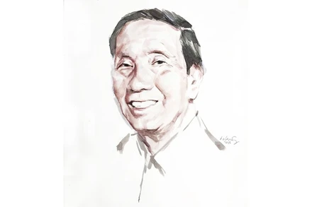 Ký họa chân dung nhạc sĩ Phạm Tuyên của họa sĩ Đỗ Hoàng Tường.