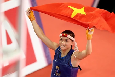 Niềm vui khi giành HCV SEA Games 32-2023 tại Campuchia. Ảnh | ĐD