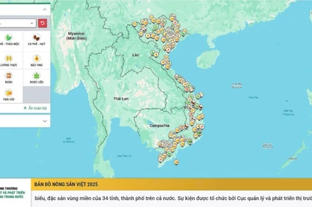 Giao diện Bản đồ nông sản Việt.