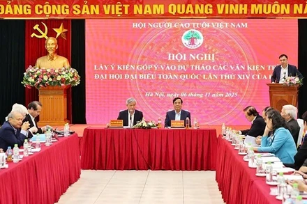 Hội Người cao tuổi Việt Nam tổ chức Hội nghị lấy ý kiến góp ý vào Dự thảo các văn kiện trình Đại hội XIV của Đảng. Ảnh | TTXVN