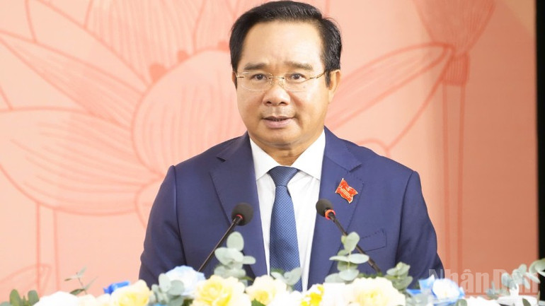 Đồng chí Nguyễn Văn Được, Ủy viên Trung ương Đảng, Phó Bí thư Thành ủy, Chủ tịch Ủy ban nhân dân thành phố phát biểu Khai mạc Đại hội. ndo_br_a-duoc-9591.jpg