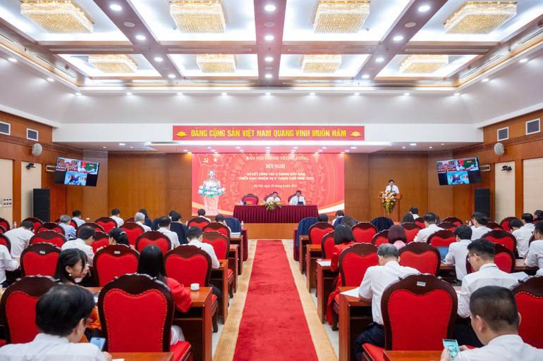 Hội nghị triển khai nhiệm vụ 6 tháng cuối năm 2025 của Ban Nội chính Trung ương. (Ảnh: TẠ HƯNG) gen-h-28-toan-canh.jpg