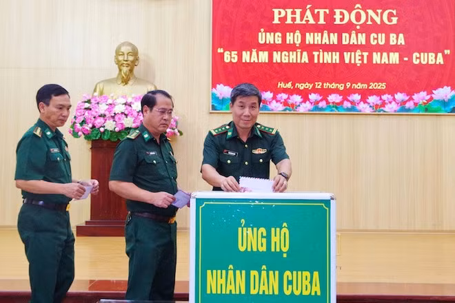 Ban Chỉ huy Bộ đội Biên phòng thành phố Huế phát động ủng hộ nhân dân Cuba.