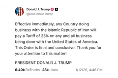 [Video] Mỹ áp thuế 25% đối với các đối tác thương mại của Iran 