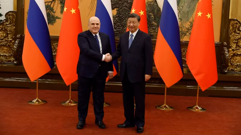 Thủ tướng Nga Mikhail Mishustin hội kiến Chủ tịch Trung Quốc Tập Cận Bình. (Ảnh: GOVERNMENT.RU)