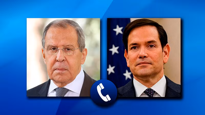 Bộ trưởng Ngoại giao Liên bang Nga Sergei Lavrov (trái) và người đồng cấp Mỹ Marco Rubio điện đàm. (Ảnh: Bộ Ngoại giao Nga)