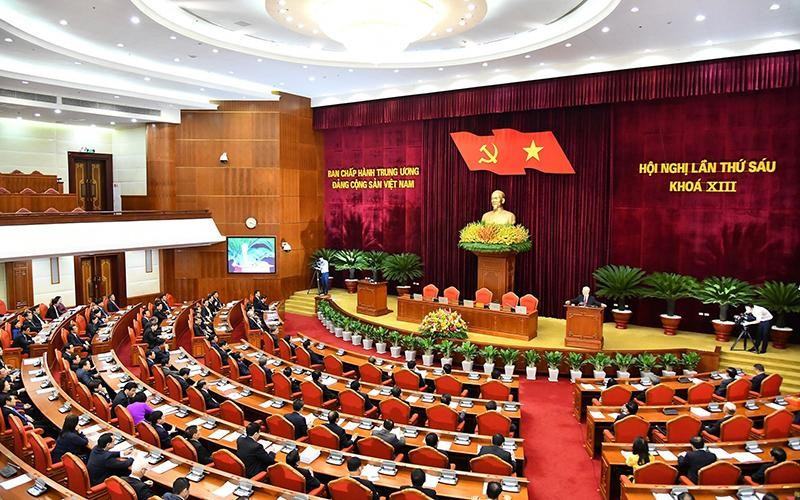 Quang cảnh Hội nghị Trung ương 6, khóa XIII. (Ảnh ĐĂNG KHOA)