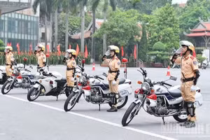 Học viên Học viện Cảnh sát nhân dân. (Ảnh: THỦY NGUYÊN)