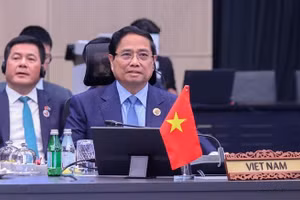 Thủ tướng Chính phủ Phạm Minh Chính tham dự Hội nghị Cấp cao Hiệp định Đối tác kinh tế toàn diện khu vực (RCEP) lần thứ 5. (Ảnh: VGP/Nhật Bắc)