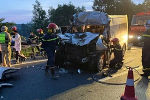 Hiện trường vụ tai nạn. (Ảnh: Công an cung cấp)