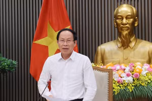 Phó Thủ tướng Lê Tiến Châu phát biểu chỉ đạo. (Ảnh: TTXVN)