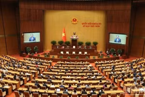 Quang cảnh phiên họp ở hội trường tại Kỳ họp thứ 9, Quốc hội khóa XV. (Ảnh: DUY LINH)