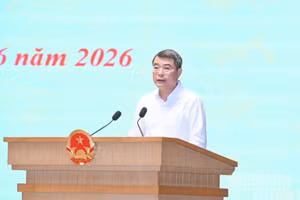Thủ tướng Chính phủ Lê Minh Hưng phát biểu ý kiến tại phiên họp. (Ảnh: TRẦN HẢI)