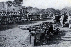 Quân đội Tưởng Giới Thạch đến Hải Phòng, năm 1945. (Ảnh tư liệu Bảo tàng Lịch sử quốc gia)