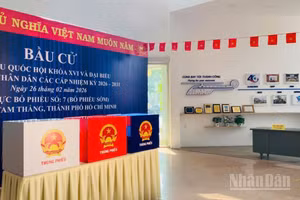 Khu vực bỏ phiếu sớm số 7, bầu đại biểu Quốc hội khóa XVI và đại biểu Hội đồng nhân dân các cấp nhiệm kỳ 2026-2031, ngày 26/2/2026, tại phường Tam Thắng, Thành phố Hồ Chí Minh. (Ảnh: HẢI CHÍNH)