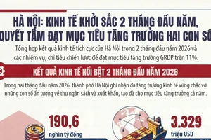 [Infographic] Hai tháng đầu năm, Hà Nội thu ngân sách đạt hơn 190 nghìn tỷ đồng