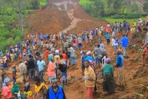 Hiện trường vụ lở đất tại Gofa, miền nam Ethiopia. (Ảnh tư liệu: THX/TTXVN)