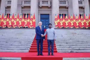 Tổng thống Sri Lanka Anura Kumara Dissanayake chủ trì Lễ đón Tổng Bí thư, Chủ tịch nước Tô Lâm, ngày 8/5/2026. (Ảnh: Thống Nhất/TTXVN)