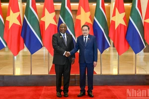 Chủ tịch Quốc hội Trần Thanh Mẫn và Tổng thống Nam Phi Matamela Cyril Ramaphosa.