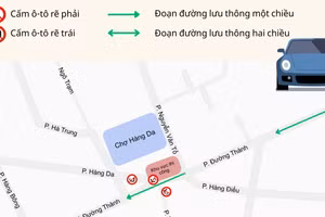 [Infographic] Phân luồng di chuyển ô-tô qua khu vực chợ Hàng Da đang thi công bể điều tiết ngầm
