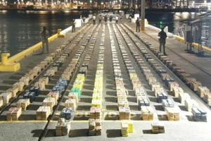 Số ma túy bị lực lượng Hải Không quân Panama thu giữ. (Ảnh: Sputnik)