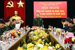 Đại tướng Nguyễn Trọng Nghĩa chủ trì hội nghị Ban Chỉ đạo 35 Quân ủy Trung ương tổng kết nhiệm vụ năm 2025 và triển khai nhiệm vụ năm 2026. (Ảnh: Quân đội nhân dân)