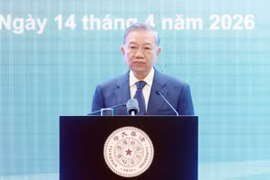 Tổng Bí thư, Chủ tịch nước Tô Lâm phát biểu chính sách tại Đại học Thanh Hoa. (Ảnh: TTXVN)