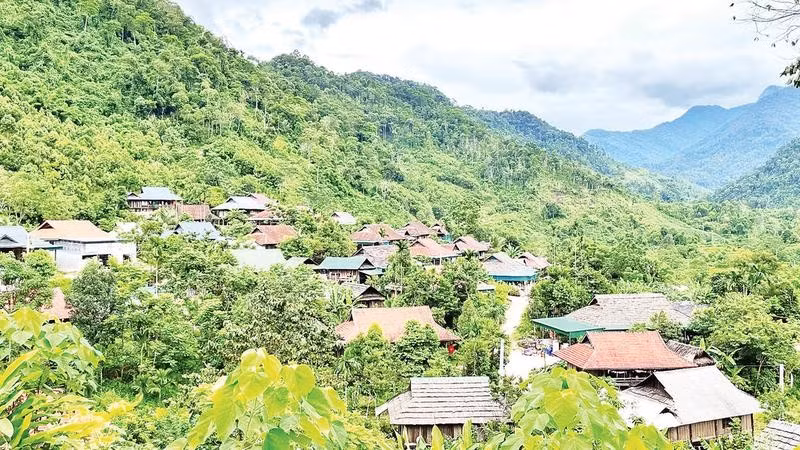 Một góc bản Thái cổ Mường Đán.