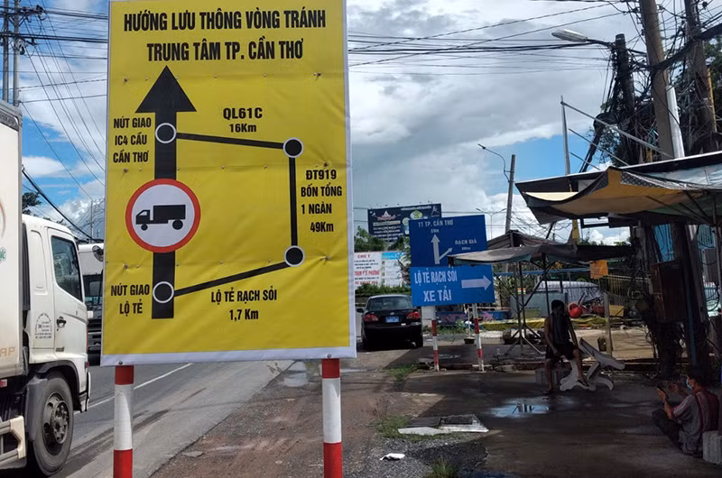 Hướng dẫn phân luồng quá cảnh của Sở Giao thông vận tải TP Cần Thơ “cấm” xe chở hàng đi qua Quốc lộ 91, 91B.