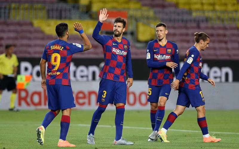 Chiến thắng nhọc nhằn trước Espanyol tạm giúp Barca thu hẹp khoảng cách với Real xuống còn một điểm. Ảnh: FC Barcelona