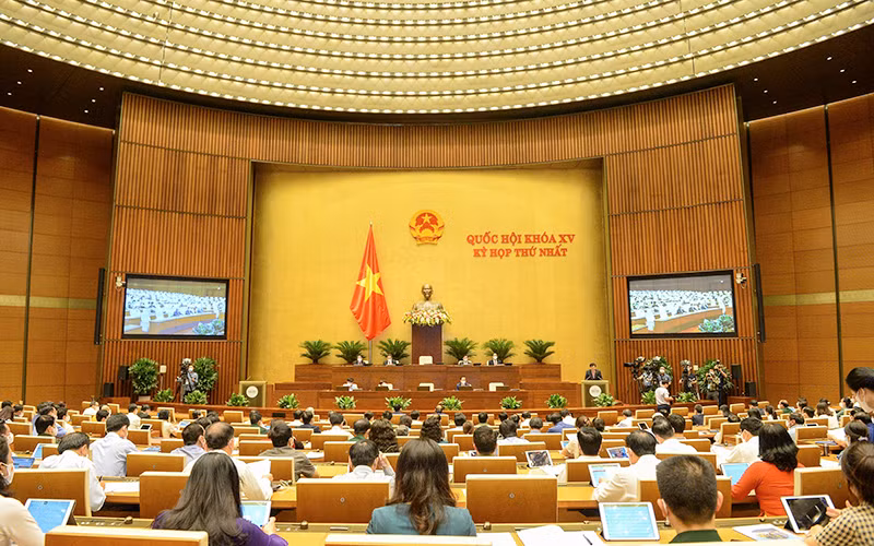 Quang cảnh phiên làm việc toàn thể của Quốc hội ngày 27/7. Ảnh: Duy Linh